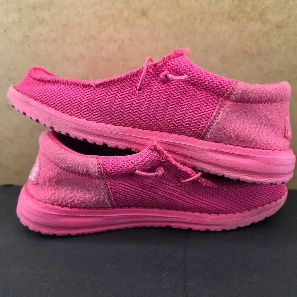 Hey Dude Wally Funk Mono vibrant electric pink color Size 4